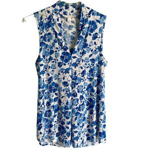 Juniper + Lime Watercolor Floral V-Neckline Sleeveless Top Women's Small